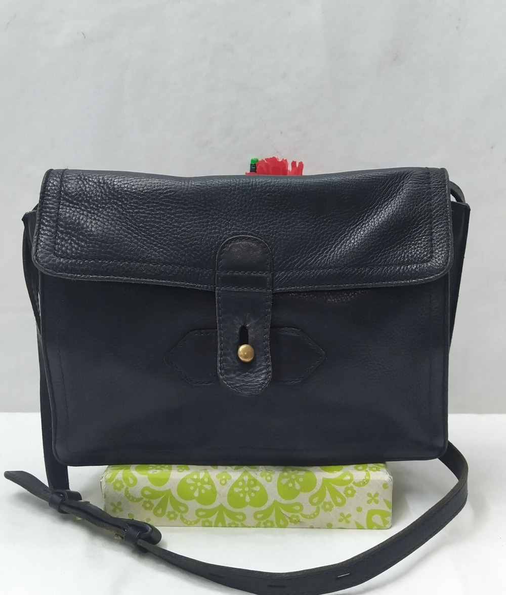 Madewell Black Leather Flap Closure Crossbody Bag